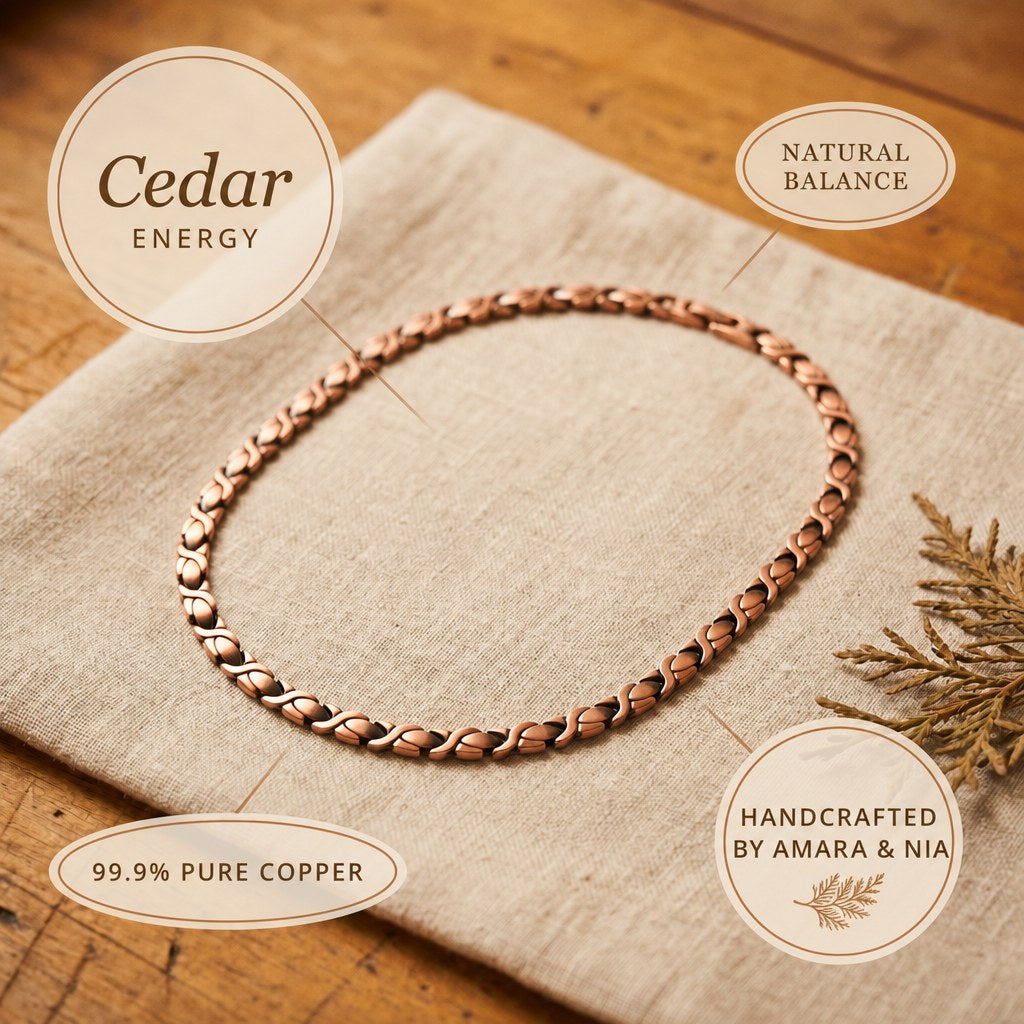 Cedar Copper Necklace – handcrafted by Amara & Nia