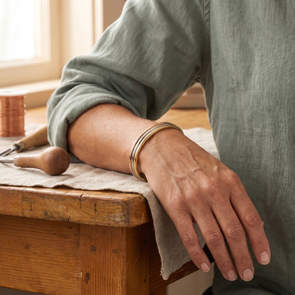 Fell Copper Bracelet worn on the wrist