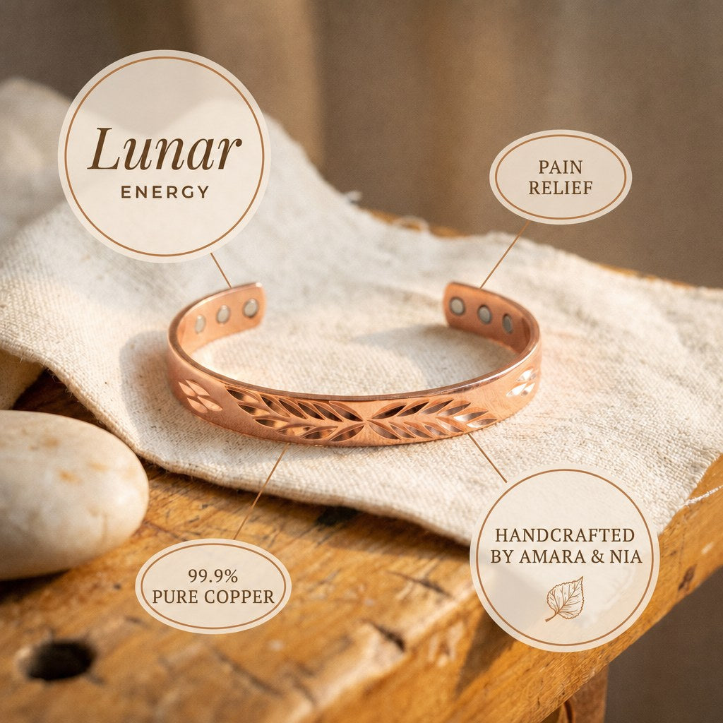 Lunar Copper Bracelet – handcrafted by Amara & Nia