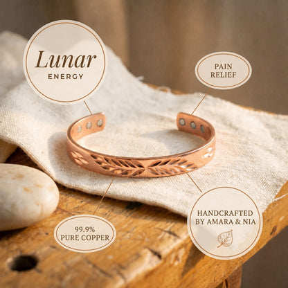 Lunar Copper Bracelet – handcrafted by Amara & Nia