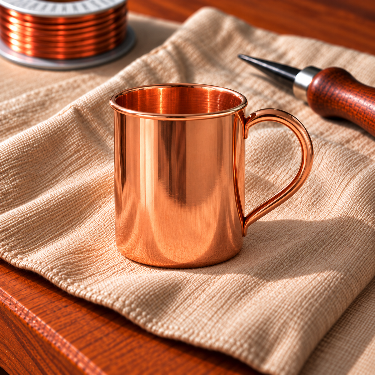 Hammered Copper Mule Mugs – 400ml Set of 2