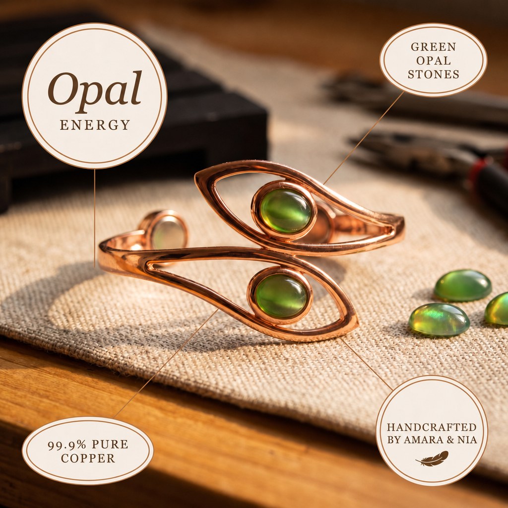 Opal Copper Bracelet – handcrafted by Amara & Nia