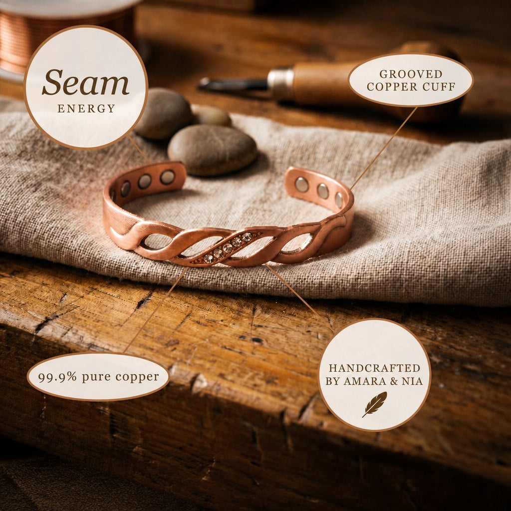 Seam Copper Bracelet – handcrafted by Amara & Nia